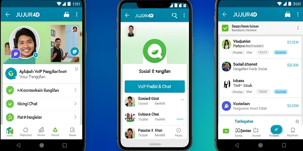 Tampilan antarmuka JUJUR4D dengan fitur VoIP Panggilan yang menarik.