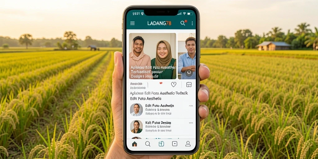 Antarmuka LADANG78 yang intuitif untuk Edit Foto Aesthetic.