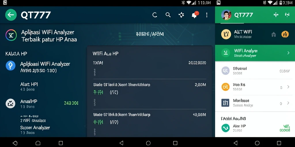 Antarmuka utama QT777 menampilkan informasi mendalam tentang jaringan WiFi.