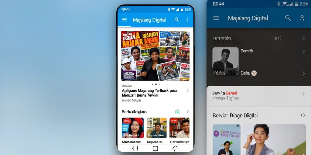 Antarmuka RR44 yang intuitif menampilkan berita terkini dengan menarik.