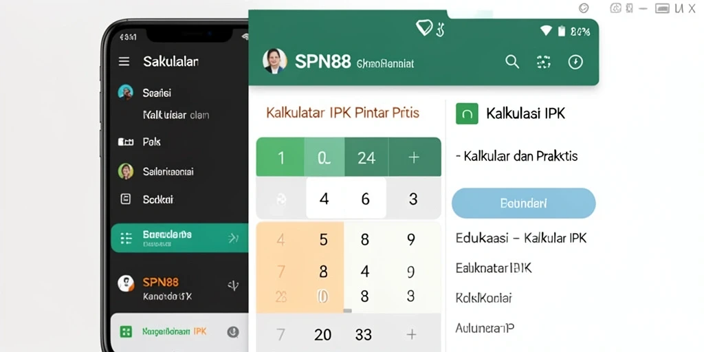 Tampilan antarmuka SPN88 saat menghitung IPK mahasiswa.