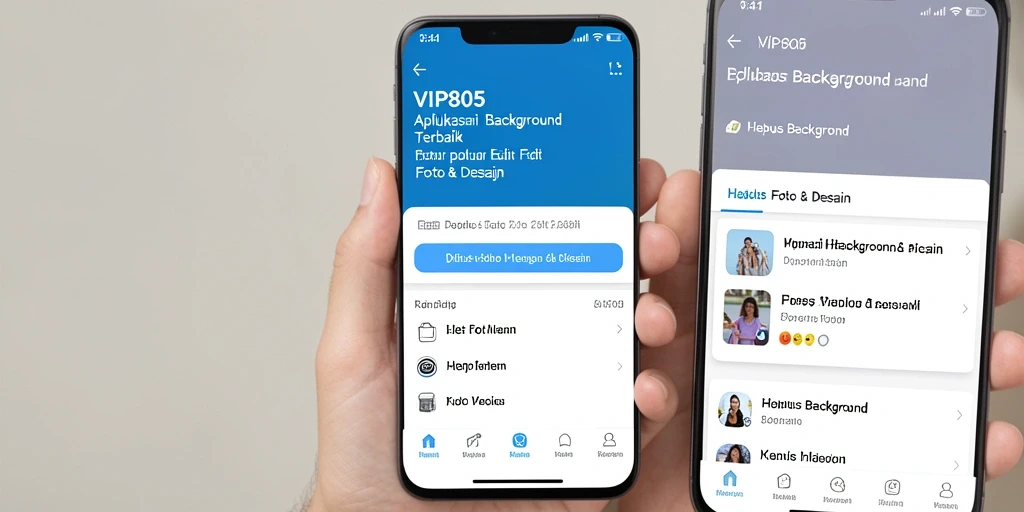 Tampilan antarmuka VIP805 saat menghapus latar belakang foto.