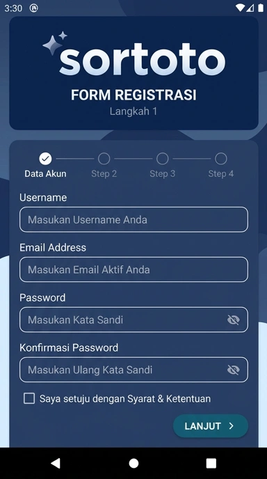 Panduan Registrasi Akun Sortoto untuk Pengguna Android